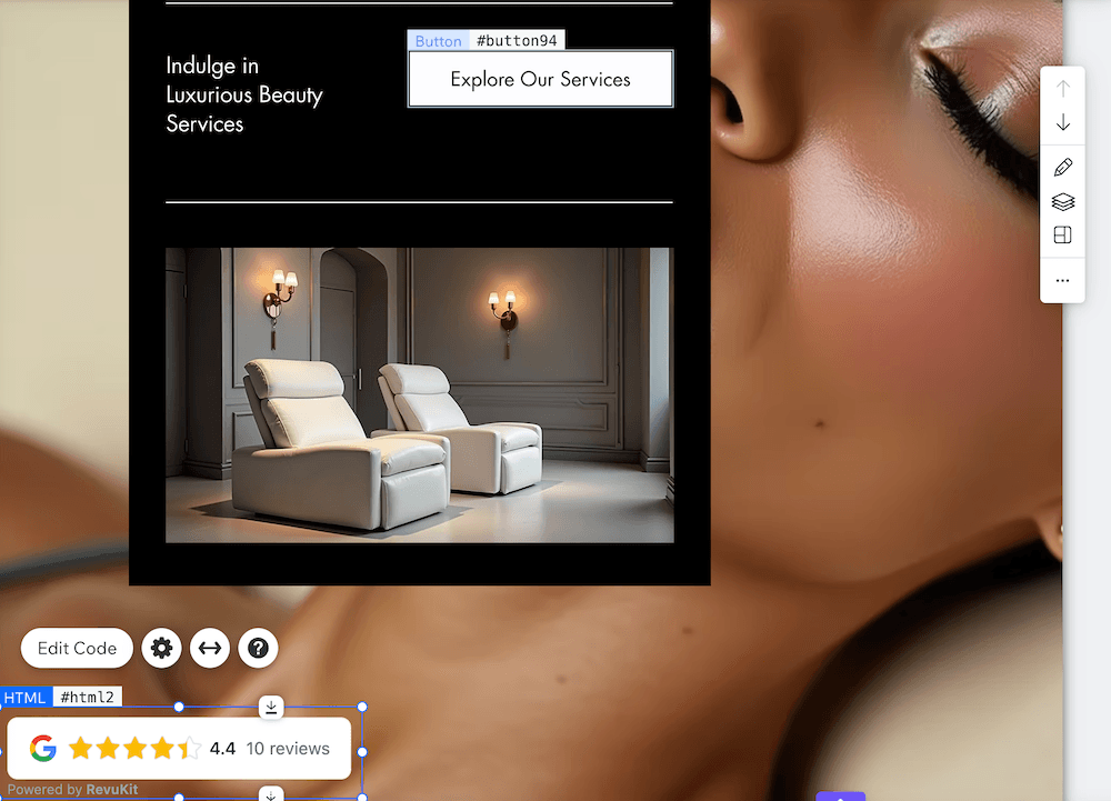 Wix Editor drag to resize the HTML embed element